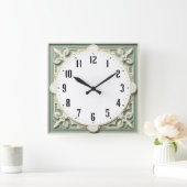 Horloge Carrée Art Deco Elegant White (Maison)