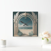 Horloge Carrée Art déco été (Maison)