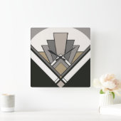 Horloge Carrée Art Deco Fan Tile Clock (Maison)