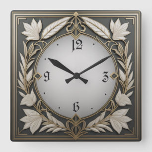 Horloge Carrée Art déco fantastique