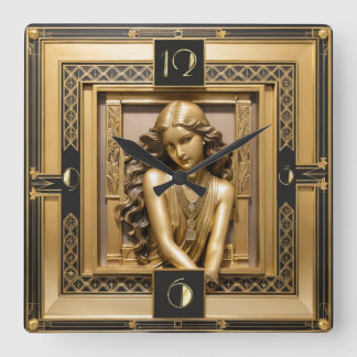 Horloge Carrée Art Deco Girl