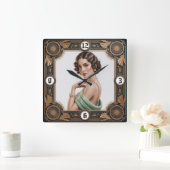 Horloge Carrée Art Deco Girl (Maison)