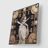 Horloge Carrée Art Deco Girl (Angle)