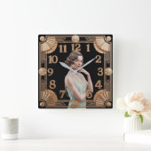 Horloge Carrée Art Deco Girl (Maison)