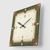 Horloge Carrée Art Deco Green (Angle)