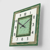 Horloge Carrée Art Deco Green (Angle)