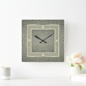 Horloge Carrée Art deco grey (Maison)