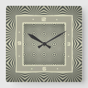 Horloge Carrée Art deco grey