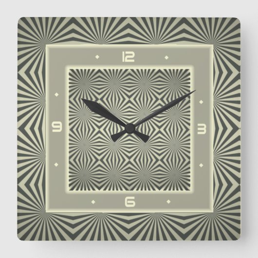 Horloge Carrée Art deco grey (Recto)