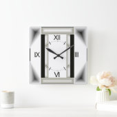 Horloge Carrée Art deco grey (Maison)