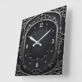 Horloge Carrée Art Déco Gris (Angle)