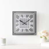 Horloge Carrée Art déco, gris étain (Maison)