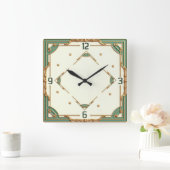 Horloge Carrée Art Déco Menthe (Maison)