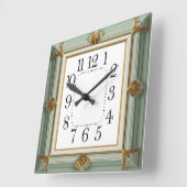 Horloge Carrée Art Déco Menthe (Angle)
