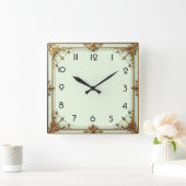 Horloge Carrée Art Déco Menthe (Maison)