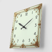 Horloge Carrée Art Déco Menthe (Angle)