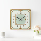 Horloge Carrée Art Déco Mint (Maison)