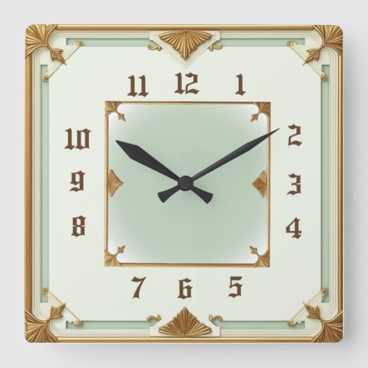 Horloge Carrée Art Déco Mint (Recto)