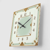 Horloge Carrée Art Déco Mint (Angle)