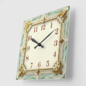 Horloge Carrée Art déco mint (Angle)