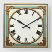 Horloge Carrée Art Deco Mint (Recto)