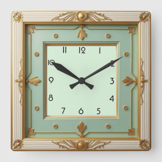 Horloge Carrée Art déco mint (Recto)