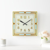 Horloge Carrée Art Déco Mint (Maison)