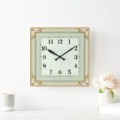 Horloge Carrée Art Déco Mint (Maison)