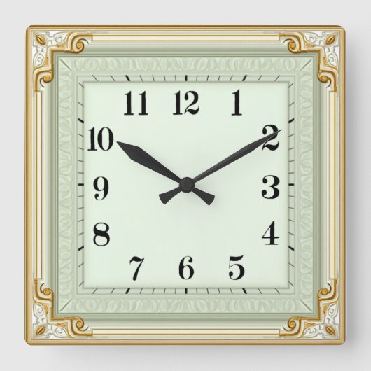 Horloge Carrée Art Déco Mint (Recto)