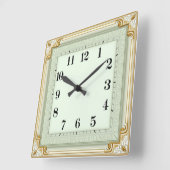 Horloge Carrée Art Déco Mint (Angle)