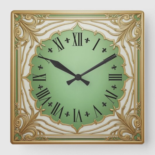 Horloge Carrée Art Deco Mint (Recto)