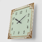 Horloge Carrée Art Déco Mint (Angle)
