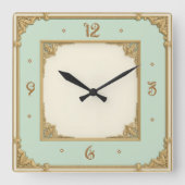 Horloge Carrée Art Deco Mint (Recto)