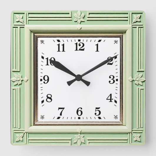 Horloge Carrée Art Déco Mint (Recto)