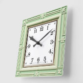 Horloge Carrée Art Déco Mint (Angle)