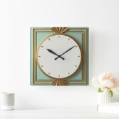 Horloge Carrée Art Déco Mint (Maison)