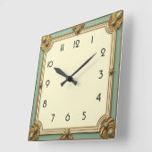Horloge Carrée Art déco mint (Angle)