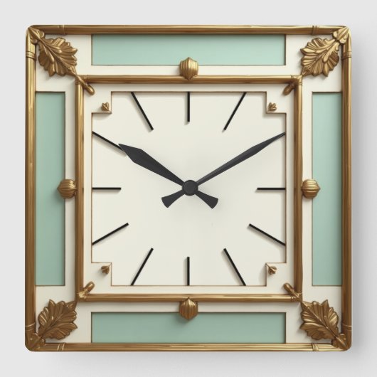 Horloge Carrée Art Deco Mint (Recto)