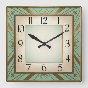 Horloge Carrée Art Déco Mint