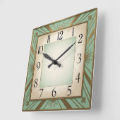 Horloge Carrée Art Déco Mint (Angle)