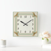 Horloge Carrée Art déco mint (Maison)