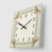 Horloge Carrée Art déco mint (Angle)