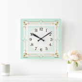 Horloge Carrée Art Déco Mint (Maison)