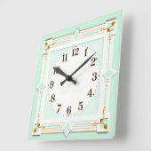 Horloge Carrée Art Déco Mint (Angle)