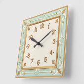 Horloge Carrée Art Déco Mint (Angle)