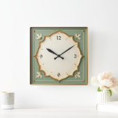 Horloge Carrée Art déco mint (Maison)