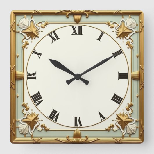 Horloge Carrée Art déco mint (Recto)