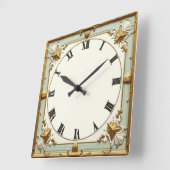 Horloge Carrée Art déco mint (Angle)