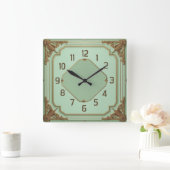 Horloge Carrée Art Deco Mint (Maison)