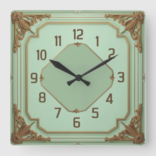 Horloge Carrée Art Deco Mint (Recto)